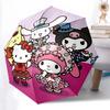 1pc Hello Kitty & Friends Automatic Opening Folding Umbrella with 8-Rib Iron Frame - Portable Tri-Fold Design for Outdoor Use, Perfect Gift for Fans,