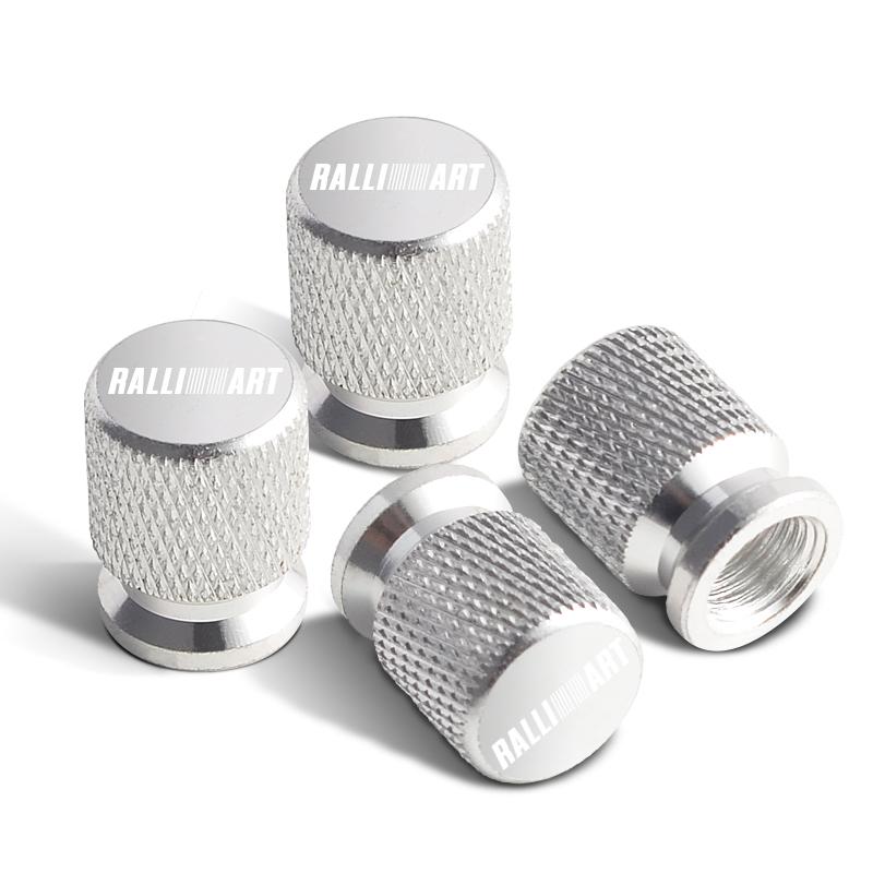 4pcs For Mitsubishi Ralli Art Badge ASX EVO Lancer Galant Pajero Car Wheel Tire Valve Caps Tyre Stem Covers Accessories Styling