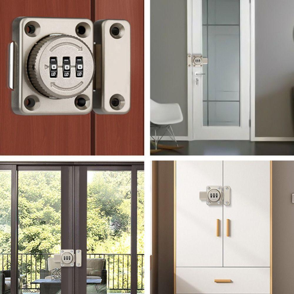 Combinație de 3 cifre, parolă, încuietoare ușii, încuietoare inteligentă cu cod Cameră, aliaj de zinc, pentru cutia poștală, feronerie pentru uși, încuietoare cu șurub glisant