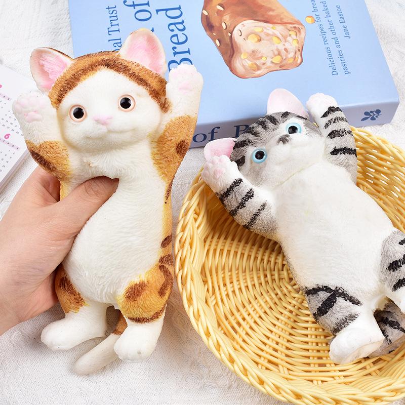 Simulated Oversized Cat Pinch Music Cute Pet Vent Toy Large, Medium And Small High-Value Cat Doll Decompression Toy