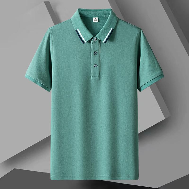 T-shirt da uomo a maniche corte tinta unita estiva Sottile Polo da uomo con colletto a revers da lavoro