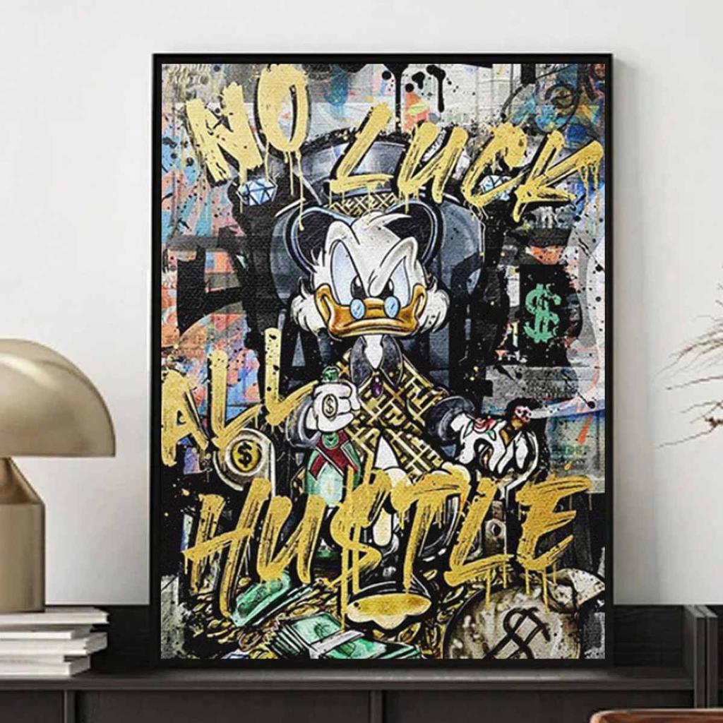 5D DIY Diamond Art Painting Kits for Adults, Fierce Donald Duck Full Round Crystal Diamond Kits for Beginner for Home Wall Decorate