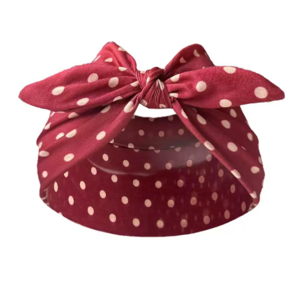 Retro Polka Dot Elastic Bow Headband – Fashionable Women's Hair Accessory
