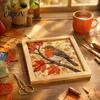 Japanese Textile Art Sets DIY Fabric Kit, Handmade No-Sew Mosaic Wall Craft with Artistic Projects Frame, Beginner Friendly Cute Animals Layered