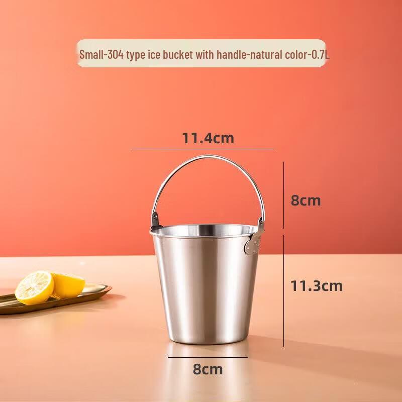 304 Stainless Steel Double-Layer Ice Bucket