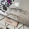Japanese Harajuku Metal Oval Glasses Gold Silver Metal Elliptic Glasses Vision Care Anti-blue Eyeglasses Frame for Women Men