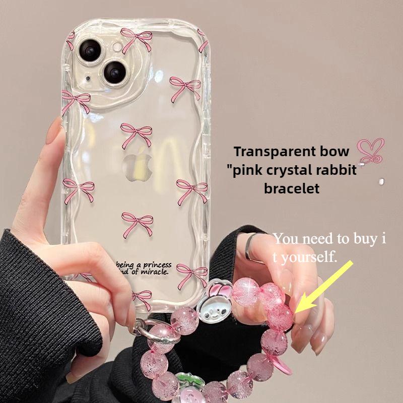 Bowknot Phone Case for IPhone 16 Pro Max 15 14 13 12 11 Plus Shockproof Transparent Soft Cover Protection Back Cover Bumper