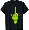 Funny Green Hand Middle Finger Xmas Santa T-Shirt