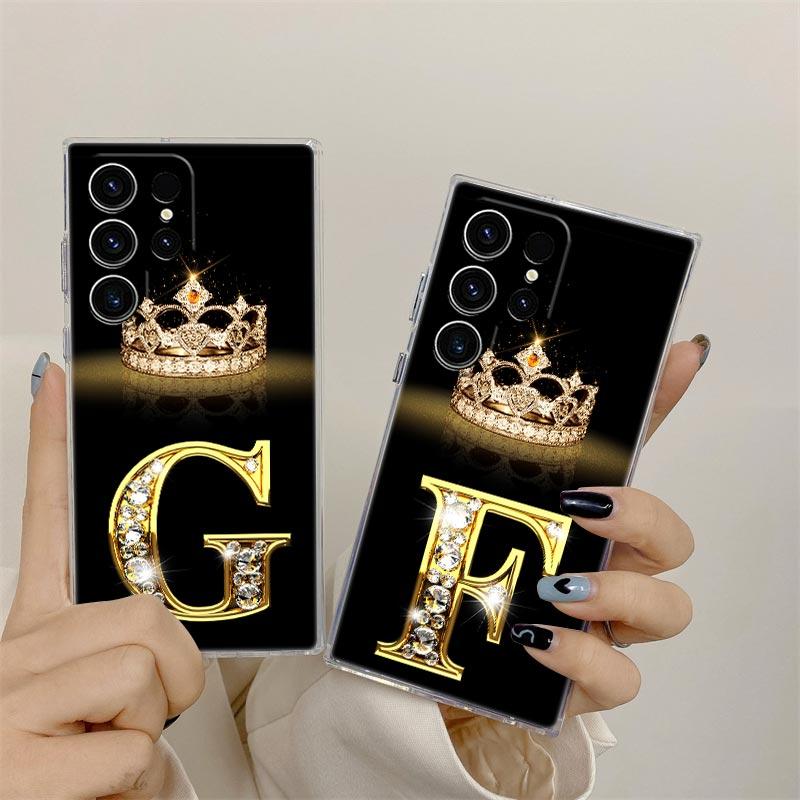 S25FE Klare Hülle Für Samsung Galaxy S26 S25 S24 S23 Ultra S21 FE S22 Plus S26 Ultra Handyhülle Buchstabe G F V H D P C B