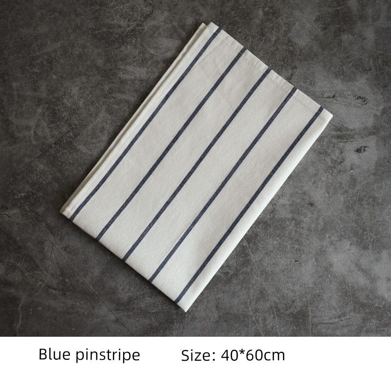 

INS Style Black and White Gingham Placemat European Style Artistic Tablecloth Nordic Simple Napkin Western-Style Placemat Baking Photo Props Blue Pinstripe on White 40*60cm