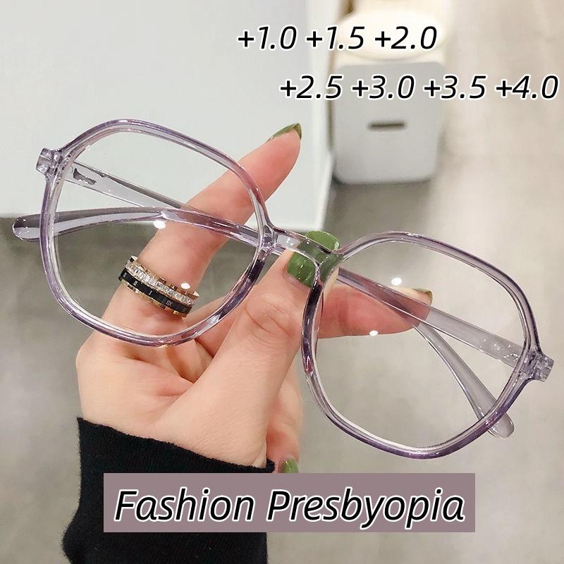 

Fashion Fashion Transparent Ultralight HD Lens Reading Glasses for Women Anti-blue Light Glasses Farsighted Eyewear Diopter +1.0 To +4.0