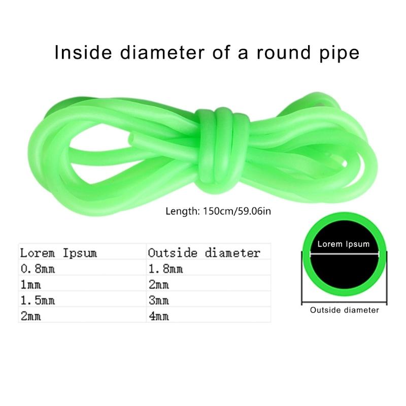 0.8/1/1.2/1.5/1.8/2mm Silicone Glow Pipe Tube Fishing Rig Hook Line Sleeves Fishing Tackle Tool Rig Tubing Line Sleeve