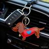 Ruth's Dachshund Leather Keychain Pendant: Small Mini Dog Bag Charm
