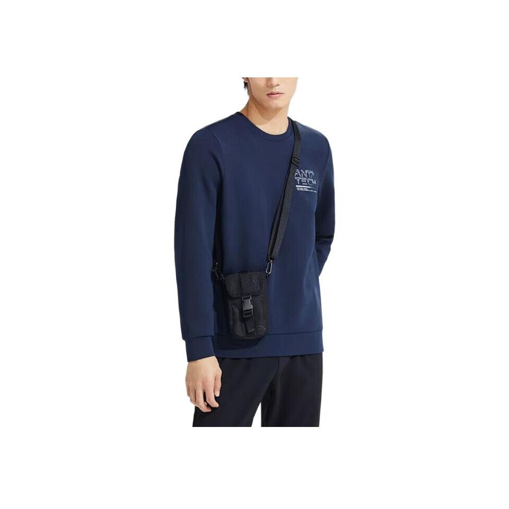 Anta Training Series Logo Print Sweatshirt Men sweatshirt Blue 152317725-2
