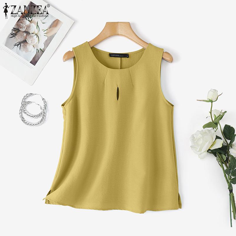 ZANZEA Lässiges, ärmelloses Tanktop für Damen mit Rundhalsausschnitt