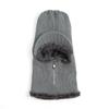 Winter Cold Weather Gear: Neck Warmer, Muffler, Fur Knit Brim Hat, Fleece Lining