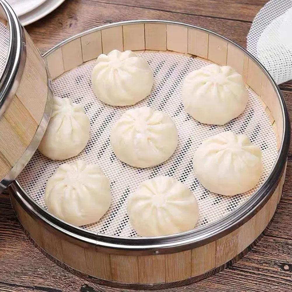 Steamer Mat Silicone Non Stick Steamer Cloth Food Grade Steamed Bun Mantou Mat Cage Drawer Cloth Circular Silicone Steamer Cloth