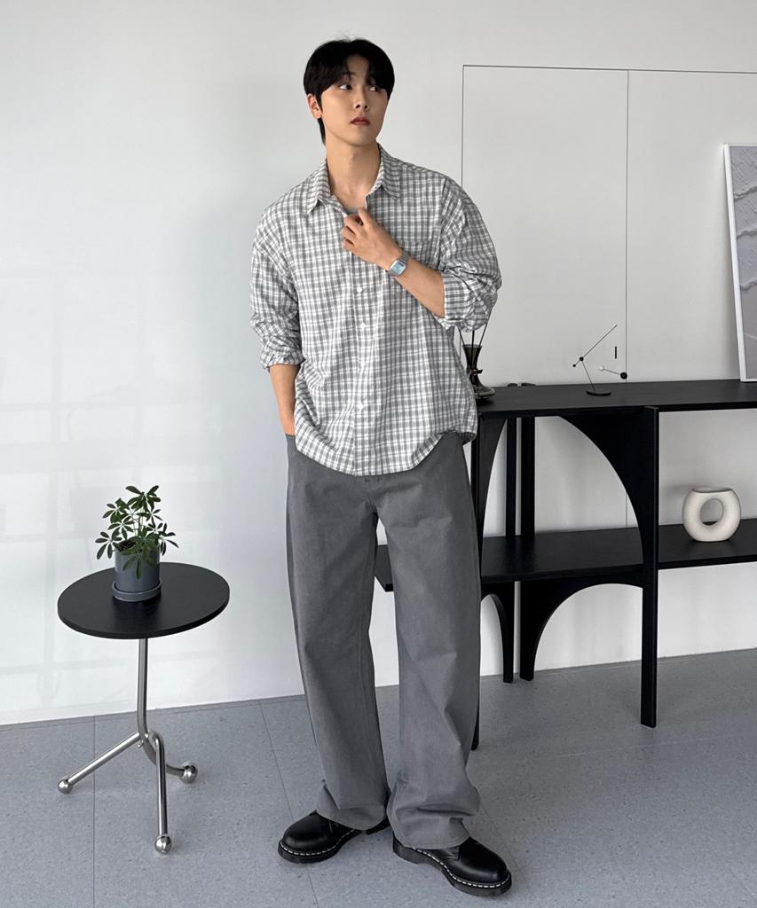HYOJI 26 Ss Semi-Crop Lightweight Check Shirt (5 Colors)