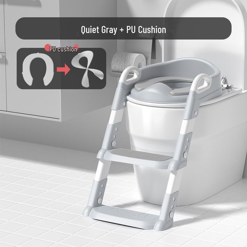 Foldable Children's Potty Training Ladder with Handrails - Step Stool for Boys and Girls