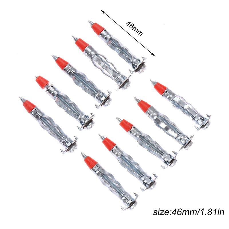 

10 шт. сверхпрочных болтов Molly с полым приводом, комплект дюбелей для гипсокартона, дюбелей для подвесных крепежей для гипсокартона 46mm