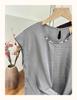 Elegant Ice Silk T-shirt & Casual Pants Set for Young Mothers - Summer Style, Age-Defying, Perfect for Middle-Aged & Seniors