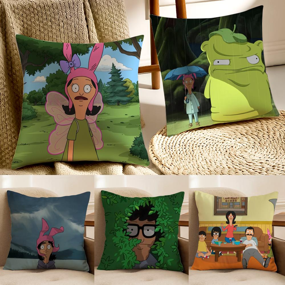 Cartoon BBobs BBurgers Cushion Cover Pillowcase Antidustmite living Room Sofa Decor Cushion Room