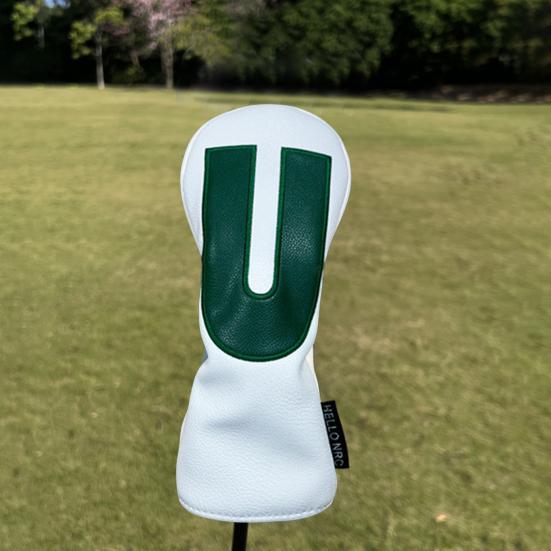 Faux Leather Golf Club Head Cover for Drivers Fairway Woods Hybrids No.1/3/5/U Headcover Soft Velvet Green Putter Head Protector