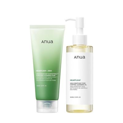 Heartleaf Pore Control Cleansing Oil 200mL & Heartleaf Quercetinol Pore Deep Cleansing Foam 150mL Set