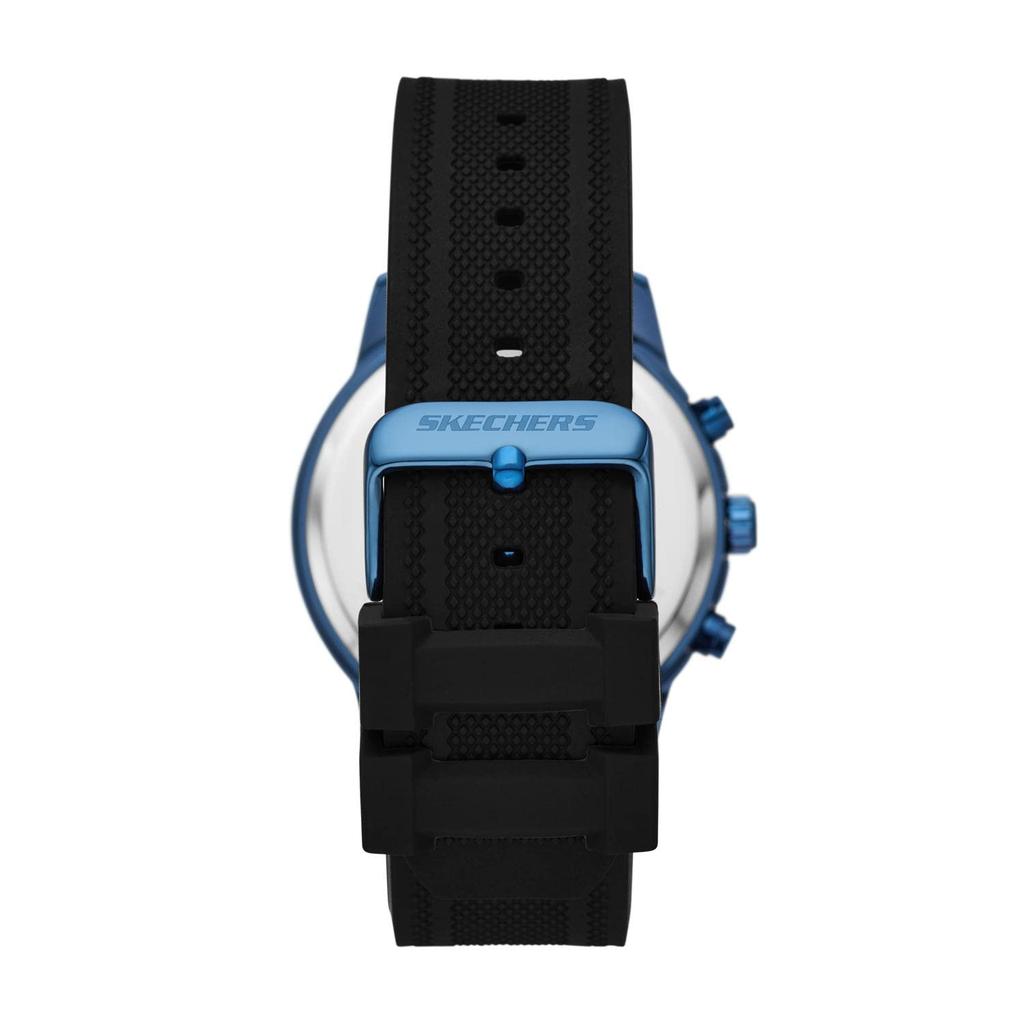 Skechers Clarkdale Quarz Metall Silikon Chronograph Schwarz Herren & Uhr, Irisierend, Chronograph.