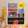 Psychedelic Collage Art Tapestry Retro Pop Universe Eye Wall Hanging for Bedroom Gaming Room Homestay Aesthetic Decor