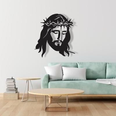 Forged Iron Jesus Portrait Wall Decor, Religious Christian Art for Home, Faith Based Metal Craft