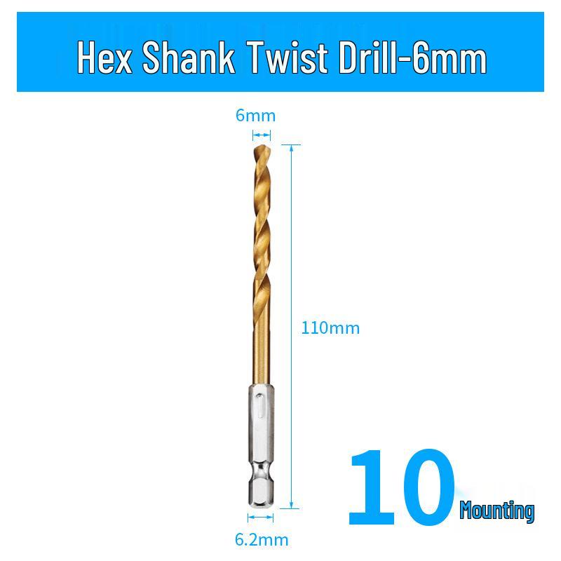 6.35mm Hex Shank Twist Drill Bit Set for Electric Screwdrivers and Pneumatic Tools
