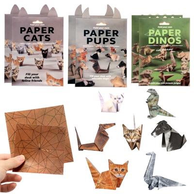 Creatieve Doe-het-zelf Papieren Katten DIY Origami Papier Handgemaakte Papieren Huisdieren Kat Hond Dinosaurus Leuk Kunst Ambacht Vouwen 3D Dier Ambacht Vouwset