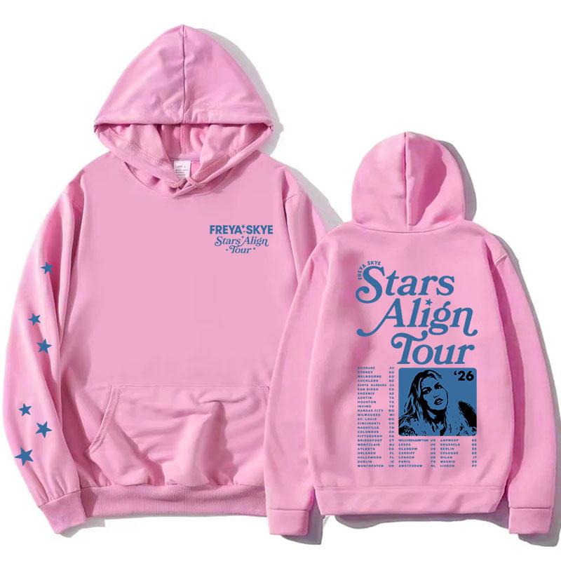 Unisex Streetwear Freya Skye Stars Align Tour Hoodies Langarm Damen Herren Sweatshirt mit Tasche Grafikdruck Merch Pullover