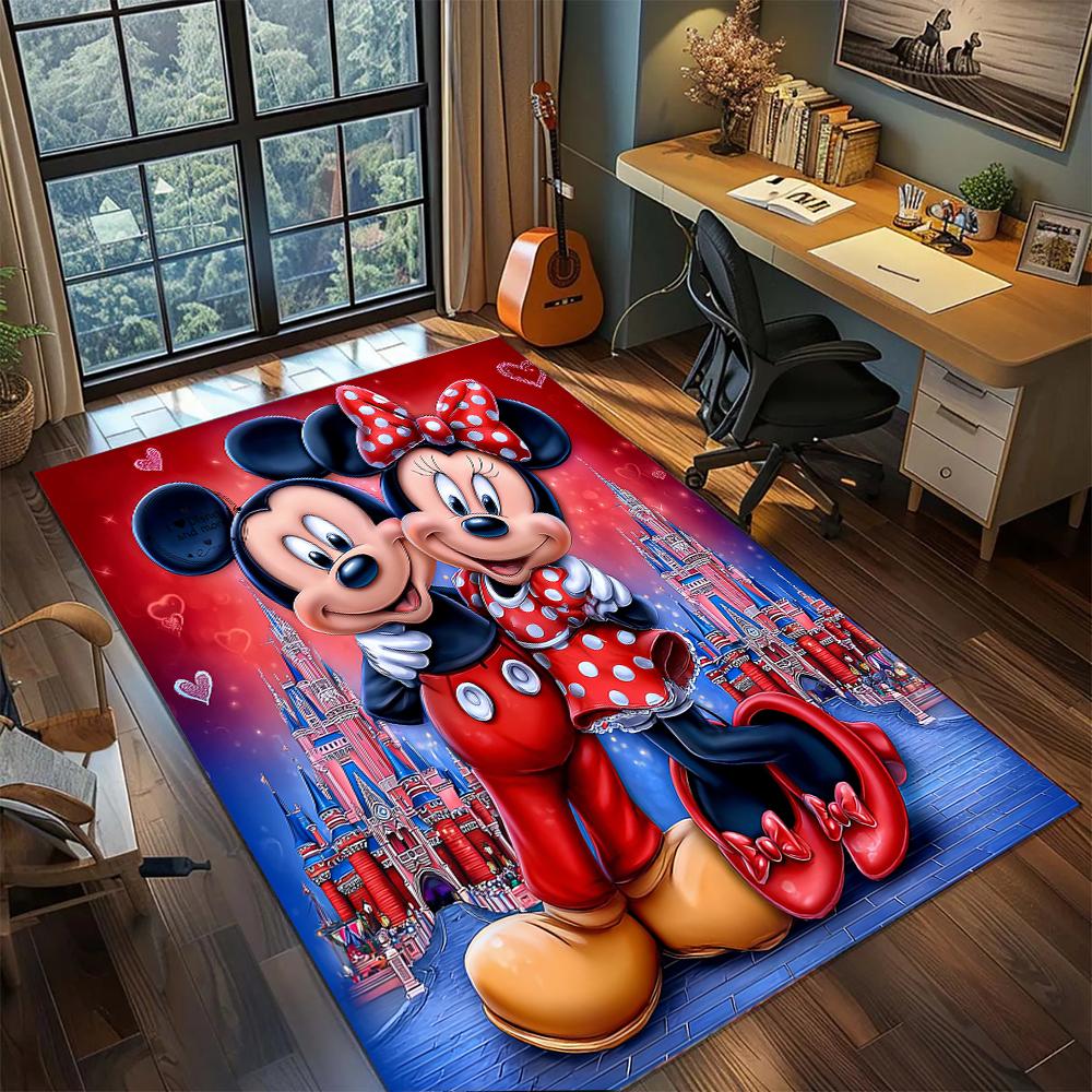 Mickey and Minnie: The Classic Couple Rug Carpet Large Area Rug Non Slip Washable Floor Mat Gamer Room Bedroom Home Decor