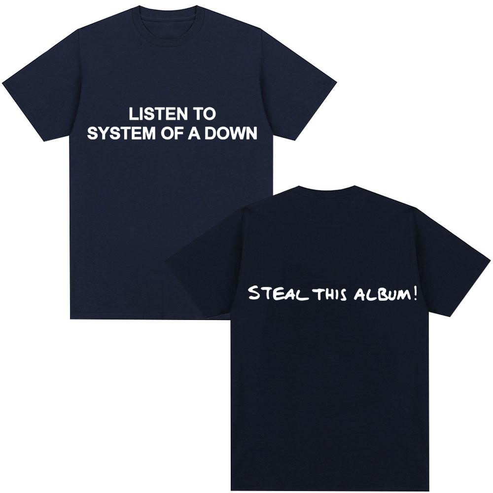 

Rock Band System of A Down Steal This Album T Shirt Men Women Punk Gothic Metal Vintage T Shirts Oversized Soft Cotton T-shirt 4XL