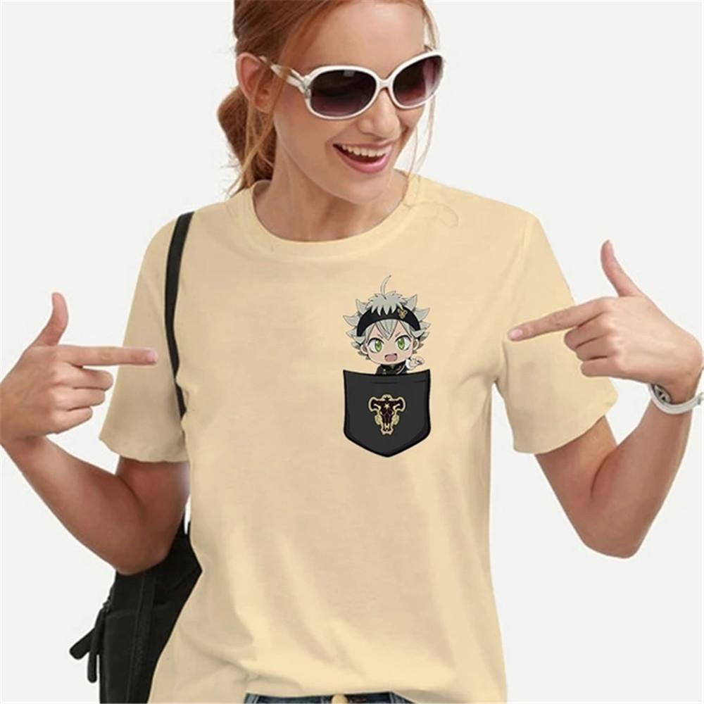 Maglietta Divertente per Donne Adolescenti T-shirt Abbigliamento Vintage Streetwear Uomo Tasca Intelligenza Fumetto Quotidiano Stile Harajuku Moda