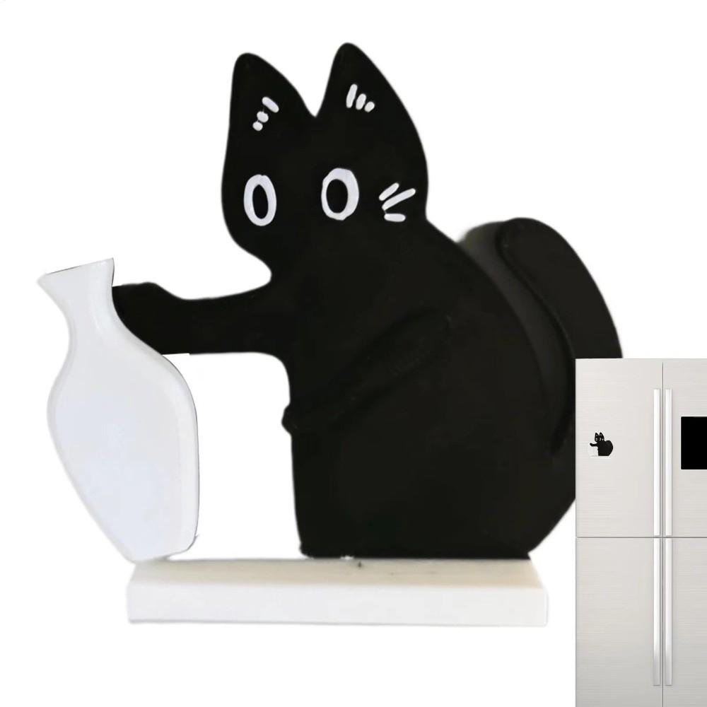 Acrylic Cat Whiskers Collection Ornaments Magnetic Cartoon Cat Refrigerator Sticker Cat Hair Storage Memorial Box