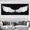 Angel Wings Minimalist Style Wall Art Canvas Painting Creativity Posters Print Black White Feather For Living Room Decor Cuadros