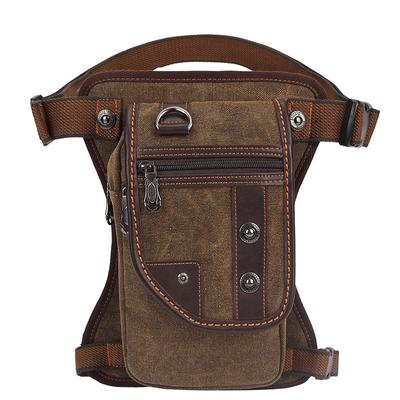 European & American Street Style Men's Canvas Waist Bag Outdoor Crossbody Bag  Tactical Leg Pack Sports Personality Chest Bag