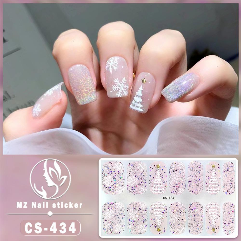 Christmas Waterproof No-bake Gel Nail Polish Film Full Sticker European and American Style Nail Film Sticker Nail Film Sticker