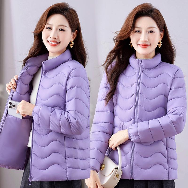 Winter Women's Standing Collar Cotton Jacket Women's Loose Short Lightweight Cotton Jacket Women's Korean Version Slim Fit and Slimming Cotton Jacket