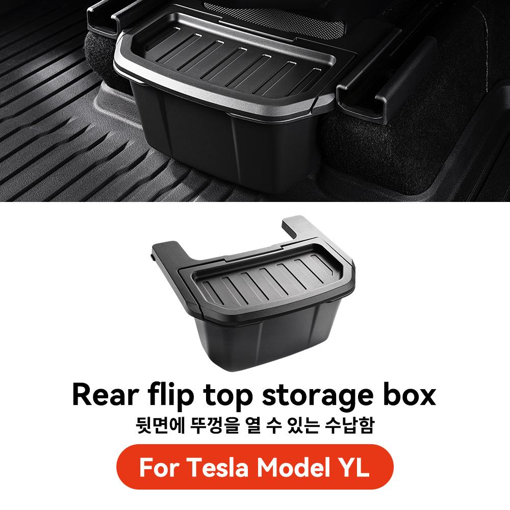 YZ For Tesla Rear Seat Storage Box Model Y YL Juniper Center Console B Backseat Trash Can Garbage Bag Tray Car  Accessories