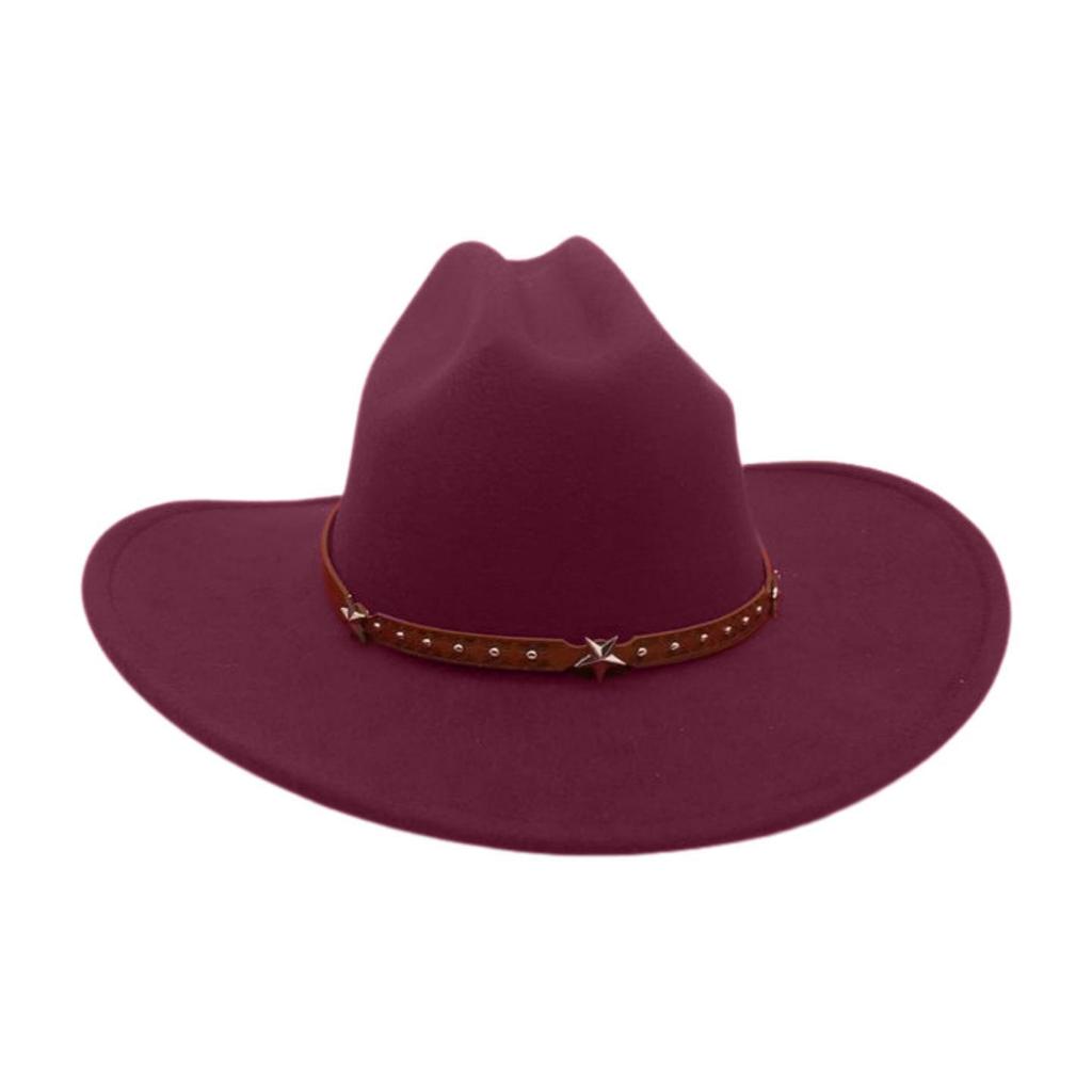 Jazz Hat Lady Fried Street Concave Shape Internet Celebrity Top Hat New British Style Wide Brim Woolen Fashion Simple Cowboy Hat