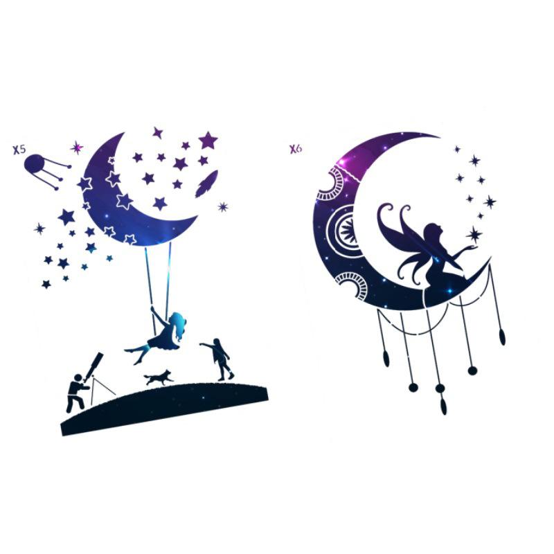12pcs, Creative, Romantic Starry Sky, Hollowed Out Painting Template, DIY Decoration, Wall Painting, Spray Painting, Imitation Board, Graffiti Rubbing