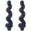 Set of 2 Decorative Artificial Plants, 120cm Artificial Boxwood Spiral Topiary Tree with 840 Leaves, UV Resistant