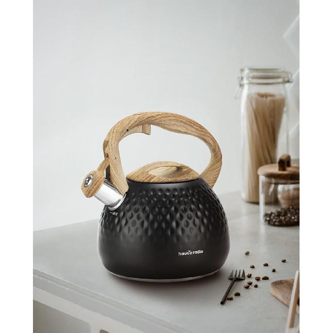 Tea Kettle Stovetop,2.5QT Stainless Steel Whistling Teapot for Stove Top Aesthetic,Portable Water Kettles Camping with Anti-hot Silicone
