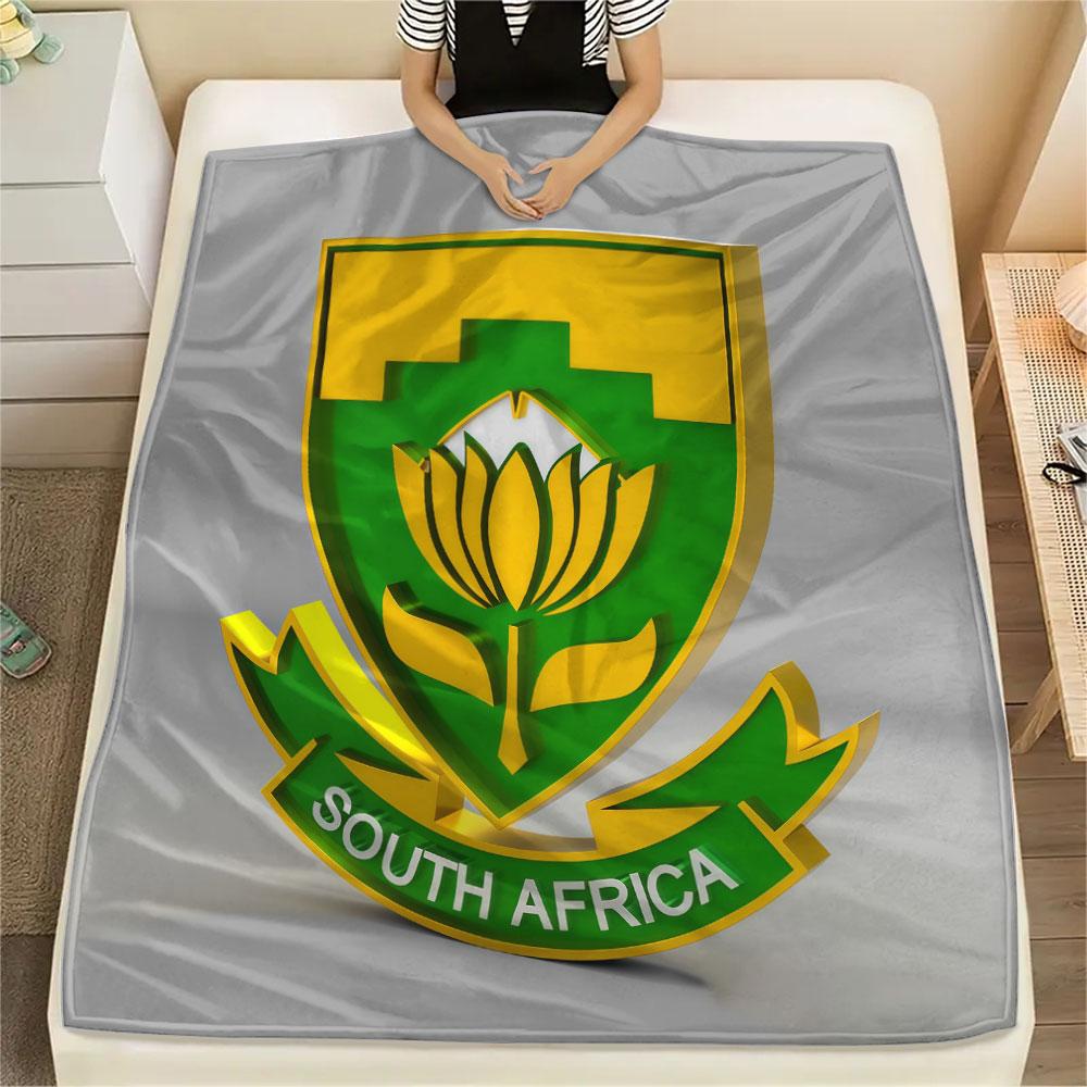 South Africa national football Printed Flannel Blanket, soft throw for bedroom sofa, washable,soccer fan merchandise, great gift.