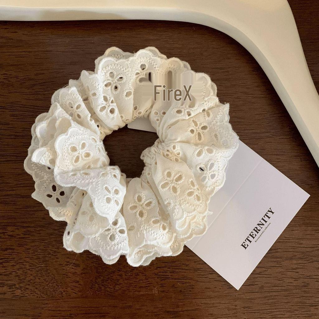 Korean Style Spring/Summer Floral Intestine Hair Scrunchie for Women – Elegant Ponytail Tie and Mori Girl Accessory.