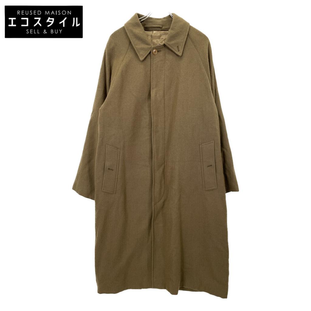 COMOLI S03-04009 20AW Linen Wool Bal Collar Coat Coat 2 khakiUsed